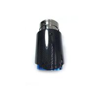 Tubo Escape Tubo De Escape De Coche Extremo De Cola De Carbono Mate Punta De Silenciador Recto De Acero Inoxidable Azul 1 Uds Tubo Cola (Color : 70MM IN 114MM out)