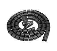 Tubo Espiral Enrollado, Tubo Espiral Flexible Organizador de Cables Cable Envolvente Protector del Cable Tubo de Almacenamiento de Cables(1.5m*28mm-Negro)