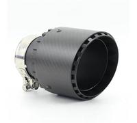 Tubo Extremo 1 Pieza De Acero Inoxidable Negro Mate Tres Puntas Escape Carbono Boquillas Tuning Coche Tubo Escape Coche(IN 77 OUT 101 MM)