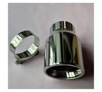 Tubo Extremo 1 Pieza De Punta Escape Coche Acero Inoxidable Plateado Puntas Silenciador Boquilla Tubo Tubo Escape Coche(ID 60MM-OD 101MM)