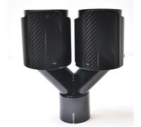 Tubo Extremo Escape Automóvil Tubo De Escape Acero Púrpura Fibra Carbono Brillante Doble Punta Del Silenciador Longitud Igual Parte Media(60-89 black)