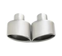 Tubo Extremo Escape Lote De 2 Tubos De Escape Universales De Acero Inoxidable 304 Para Coche, De 140 Mm, Con Forma Ovalada Y Laminada.(Matte)