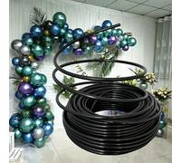 Tubo flexible alambre floral Arcos De Globos Tubos De Plástico De Aluminio, Oro Rojo Verde Púrpura Negro Azul Blanco Tubo Flexible Reutilizable Tallos De Flores(Black,Long 20m(65.6ft))