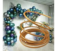Tubo flexible alambre floral Arcos De Globos Tubos De Plástico De Aluminio, Oro Rojo Verde Púrpura Negro Azul Blanco Tubo Flexible Reutilizable Tallos De Flores(Gold,Long 50m(164ft))