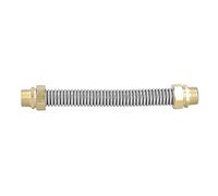 Tubo Flexible de Acero Inoxidable de 6 Puntos y 25 Cm con Accesorios de Cobre para HVAC, Calentadores de Agua, Conectores Solares - Manguera de Metal DN20 para Unidades Fan Coil