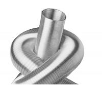 Tubo flexible de Aluminio, 3 m, (1 capa)/5 m (doble capa), DN 50, 63, 71, 76, 80, 100, 125, 150, 160, 180, 200, 224, 250, Manguera, Tubo de ventilación, Plateado