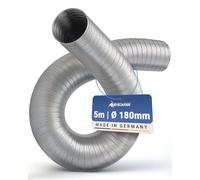 Tubo flexible de Aluminio, 3 m, (1 capa)/5 m (doble capa), DN 50, 63, 71, 76, 80, 100, 125, 150, 160, 180, 200, 224, 250, Manguera, Tubo de ventilación, Plateado