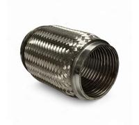 Tubo flexible de escape 150 mm de largo, interior liso. "Atención con flexibles más económicos que no son lisos por el interior, provocan ruidos y vibraciones por turbulencias" (76mm 3,5")