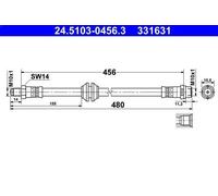 Tubo flexible de frenos ATE 24.5103-0456.3 para VITO Tourer (W447) 2 2020-202