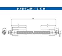 Tubo flexible de frenos ATE 24.5204-0295.3 AUDI A4 B5 (8D2) 1.6 1994-2