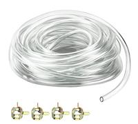 Tubo Flexible de PVC 8mm x 11mm, Tubo de Transparente 5m con 4 Abrazaderas de Manguera para Manguera de Agua Manguera de Aire Manguera de Gasolina