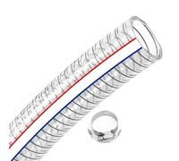 Tubo Flexible De PVC De Alambre De Acero Transparente De Alta Resistencia De 1 M, Manguera De Drenaje Presión ID 10/12/13/16/19/22/25/32/38 MM, Utilizada For Jardines, Piscinas, Riego(19mm*4mm)