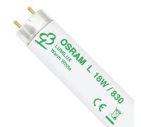 Tubo fluorescente de Osram Lumilux T8 G13 18W Whit 4050300517810