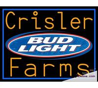 Tubo LED de neón personalizado Crisler Farms Bud Light Logo hecho a mano letrero de neón para decoración de pared PVC 35.6 cm x 43.2 cm