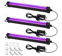 Tubo LED Luz Negra, 3 piezas Barras de luz Negras 5W 24LED 32CM, Luz negra portátil, Barra de luz negra Luz UV Tubo Luz Negro para Halloween Navidad Noche Pintura Corporal