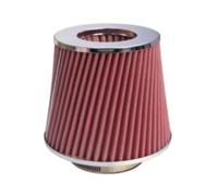 Tubo Manguera Admisión Kit De Inducción De Filtros De Aire Para Coche De 76 Mm Y 3 Pulgadas Cono Malla Potencia Deportiva Accesorios Universales Filtros Admisión Aire Frío Automóviles(Red)