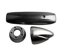 Tubo Medio De Escape De Motocicleta para Yamaha para T-MAX 500 para TMAX 500 2001 2002 2003 2004 2005 Tubo De Escape De Motocicleta Protector Calor Cubierta Silenciador (Color : Black)