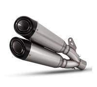 Tubo Medio Escape Compatible Con CBR650R Accesorios De Motocicleta Silenciador Para Escape De Motocicleta Universal De 51 Mm Con Doble Salida Y Tres Capas(Type A)