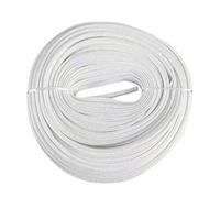 Tubo Organizador de Cables, Negro, 200 Metros, Funda Trenzada Fibra Vidrio for Altas temperaturas, Aislante 600 °C(White,4.5mm)