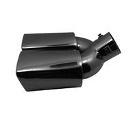 Tubo para Escape Coche Accesorios Coche Punta de Escape Universal con Boquilla de Doble Salida y silenciador Trasero de Acero Inoxidable con Boca Cuadrada.(Black Curved)