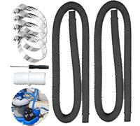 Tubo Piscina 32mm, 150cm Manguera Piscina, con 4 Abrazaderas Metálicas Tubo, Manguera de Repuesto, para piscinas elevadas,spa,Accesorio ideal(Negro)