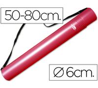 Tubo Porta Dibujo Extensible 80 cm Rojo