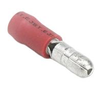 Tubo preaislado cilíndrico macho de 6 mm, color rojo, paquete de 100 unidades, ideal para conexiones eléctricas seguras y eficientes.