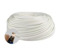 Tubo Protector de Cables Fibra Vidrio Negra 100 Metros, con Trenzado Aislante for Alta Temperatura 600 °C(White,6mm)