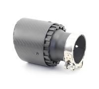 Tubo Punta Garganta Trasera Universal Para Automóvil, Aleación Aluminio, Rueda Negra, Sarga Única, Punta Para Boquilla Escape Mate, Fibra De Carbono Tubo Escape Silenciador(76.2mm-101mm)