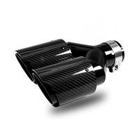 Tubo Punta Garganta Trasera Universal Para Coche Misma Longitud Negro En Forma Y Doble Salida Punta Silenciador De Escape Brillante Fibra Carbono 1 Unidad Tubo Escape Silenciador(63.5mm-101mm)