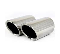 Tubo Punta Silenciador Escape 1 Par De Silenciadores Tubo Escape Coche 2.75 Pulgadas Y 7 Cm Entrada Para VW Para POLO 2012 2013 2014(Silver)