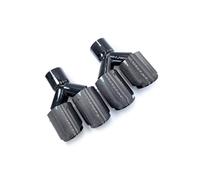 Tubo Punta Silenciador Escape 1 Par Puntas Escape Fibra Carbono Negras Brillantes Dobles Estilo Y Puntas Silenciador Tubo Escape Doble Puntas Cuádruples Universales ColaEscape Coche(63mm In-76mm Out)