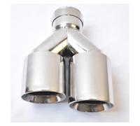 Tubo Punta Silenciador Escape 1 Pieza De Tubo De Escape Universal De Acero Inoxidable Para Automóvil Con Doble Punta De Silenciador ColaEscape Coche(ID 60 OD 76 MM)