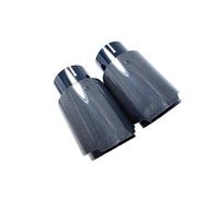Tubo Punta Silenciador Escape Tubo De Escape Universal Acero Inoxidable Negro Brillante Para Coche 1 Pieza Con Punta De Silenciador De Carbono. ColaEscape Coche(ID 48MM-OD 76MM)