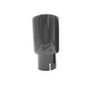 Tubo Punta Silenciador Fibra De Carbono Negra Brillante + Tubo Silenciador Punta Escape Universal Acero Inoxidable(Type A,60IN -89OUT)