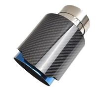Tubo Punta Silenciador Tubo De Escape Azul Fibra Brillante Coche Carbono Boquillas Modificadas Colas Punta Del Silenciador(70-101mm)