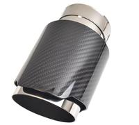 Tubo Punta Silenciador Tubo De Escape Fibra Sarga Brillante Coche Carbono Boquillas Modificadas Colas Punta Del Silenciador(63-76mm)