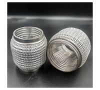 Tubo Punta Tipo De Malla De Fuelle, Trenza Doble De Tamaño Personalizado Para De Escape Automotriz, Acero Inoxidable 304 De 63/76mm Tubo Escape Silenciador(63x100mm SS304)