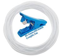 Tubo PVC, CESFONJER Tubo Transparente Flexible, 4mm (diámetro Interior) x 6mm (diámetro Exterior), 5 Metros Manguera Transparente, Con 1 cortador de tubos.