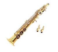 Tubo Recto Saxophone B Saxofón Plano Llave Niquelada Saxofón Latón Lacado Dorado Con Accesorios De Boquilla
