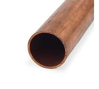 Tubo redondo de cobre 101-H04, ASTM F68, 2" OD, 1.9" ID, 0.06" Pared, 84" Longitud