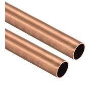 Tubo redondo de cobre T2 de 2 piezas, 9 mm de diámetro exterior x 500 mm de longitud, espesor de pared de 0,2 a 2 mm.(9x1.5x500mm)