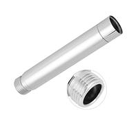 Tubo redondo de extensión de ducha de acero inoxidable de 4 pulgadas, brazo de extensión de cabeza de montaje en techo recto, tubos redondos G1/2 pulgadas conectores de cobre con chapado en cromo para