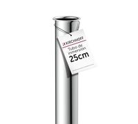 Tubo sumergible KIRCHHOFF para sifón de 25 cm, cromado, prolongación de tubo de 250 mm para sifón de botella y sifón tubular, 1 1/4 pulgadas, acero inoxidable
