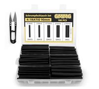 Tubo Termoretractil 100 Piezas, 4:1 Kit de Funda Termoretractil, 90mm Tubo Termorretráctil para Conexiones de Cables, Reparación de Cables y Aislamiento Eléctrico