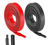 Tubo termorretráctil 3:1, 2 unidades de tubos termorretráctiles de 19,1 mm de diámetro y 2 m de longitud con pegamento, cinta aislante impermeable, tubo de encogimiento de calor, rojo y negro, para