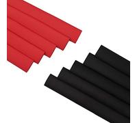 Tubo termorretráctil 3:1 de 20 pies de 3/8 pulgadas negro y rojo de doble pared, sin arrugas, tubo de encogimiento eléctrico para cables, grado marino con forro adhesivo impermeable