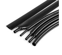 Tubo termorretráctil de pared delgada, transparente y negro, de 1 a 20 mm de diámetro para reparación y aislamiento de cables.(Shiny Black,20mm,10 meters)