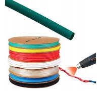 Tubo termorretráctil verde, 18 mm, 1 m, autoextinguible 2:1, relación de contracción, resistente a los rayos UV, aislamiento resistente al agua, protección electrónica de cables para coche