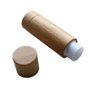 Tubo vacío para pintalabios de bambú, práctico contenedor de brillo de labios, soporte portátil para almacenamiento de cosméticos, botella de crema